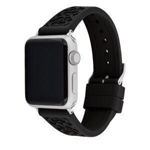 COACH Black Rubber Apple Watch Strap